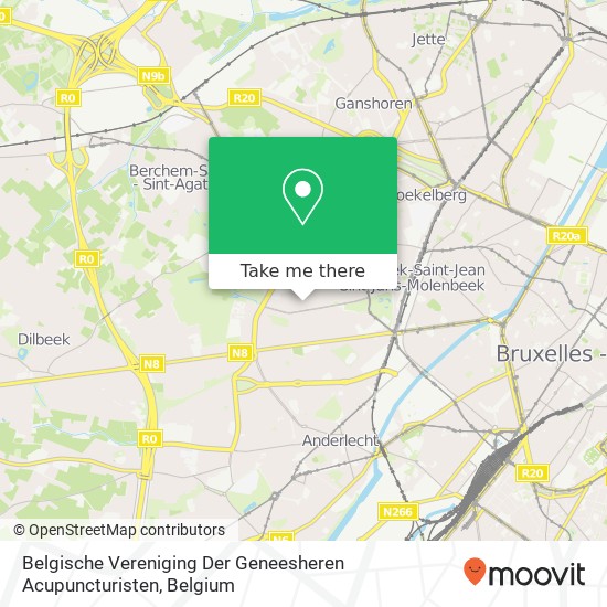 Belgische Vereniging Der Geneesheren Acupuncturisten map