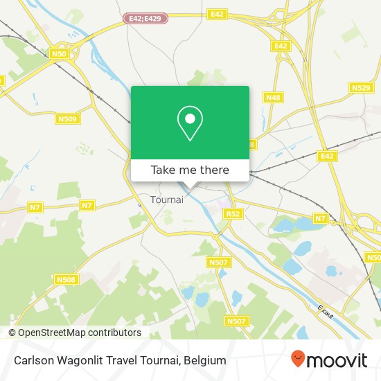 Carlson Wagonlit Travel Tournai map