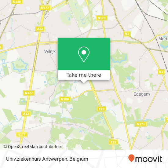 Univ.ziekenhuis Antwerpen map