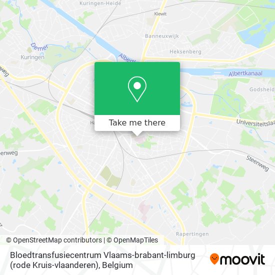 Bloedtransfusiecentrum Vlaams-brabant-limburg (rode Kruis-vlaanderen) map