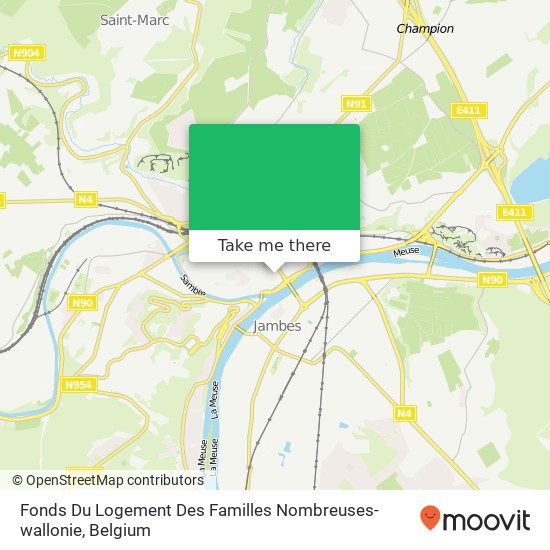 Fonds Du Logement Des Familles Nombreuses-wallonie map