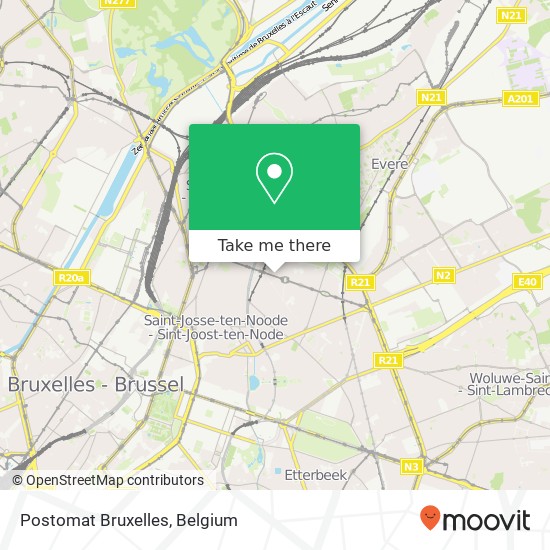 Postomat Bruxelles map