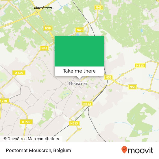 Postomat Mouscron map