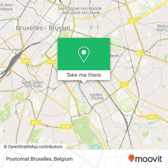 Postomat Bruxelles map