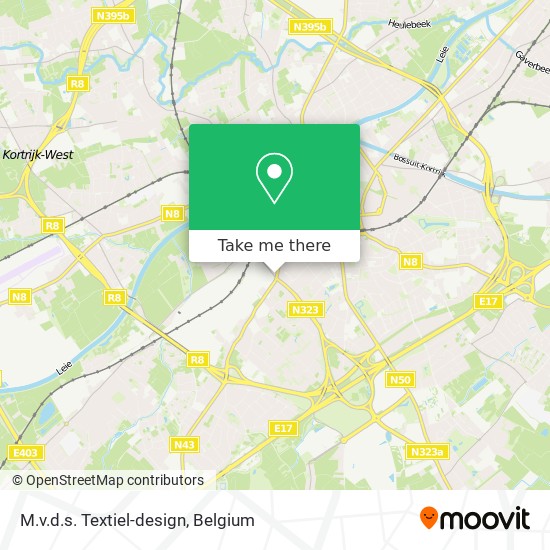 schot Proportioneel salaris How to get to M.v.d.s. Textiel-design in Kortrijk by Bus or Train?
