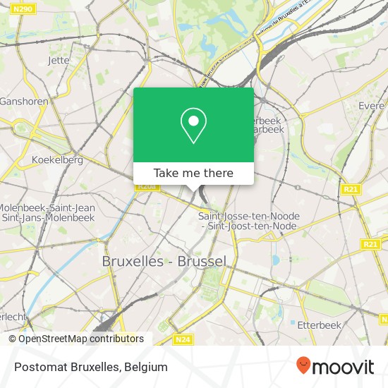 Postomat Bruxelles map