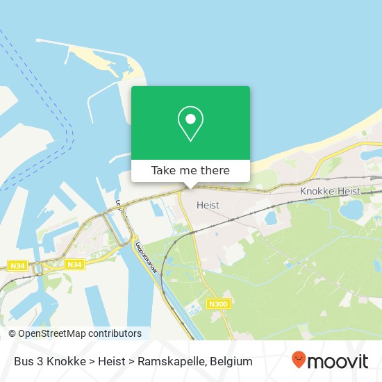 Bus 3 Knokke > Heist > Ramskapelle map