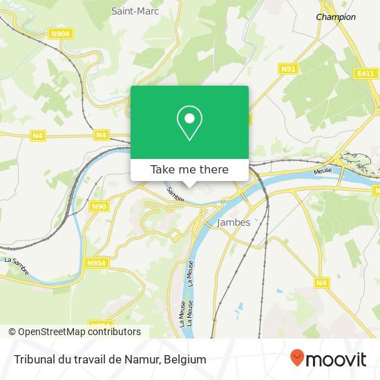 Tribunal du travail de Namur map