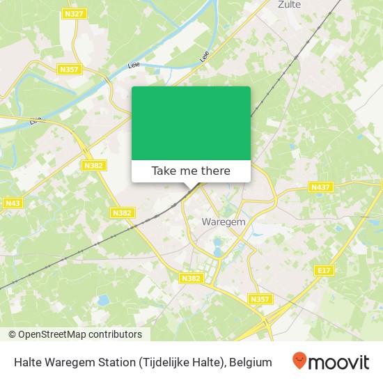 Halte Waregem Station (Tijdelijke Halte) map