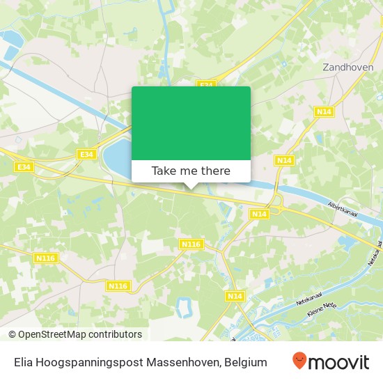 Elia Hoogspanningspost Massenhoven map