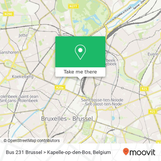 Bus 231 Brussel > Kapelle-op-den-Bos plan