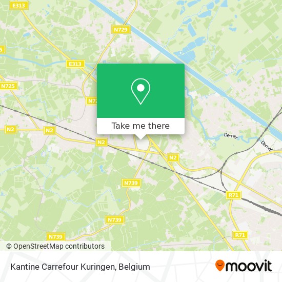 Kantine Carrefour Kuringen map