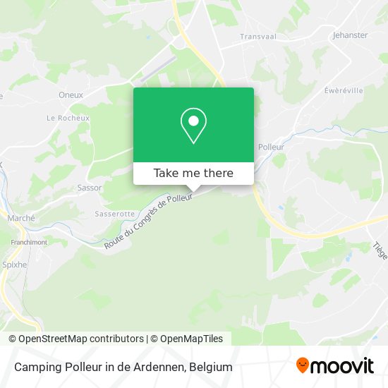 Camping Polleur in de Ardennen map