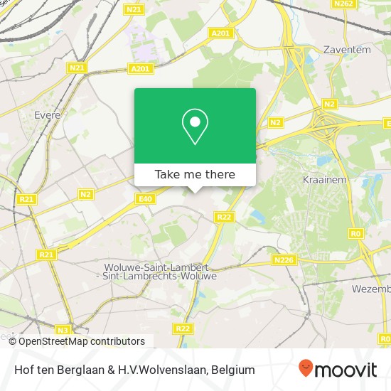 Hof ten Berglaan & H.V.Wolvenslaan map