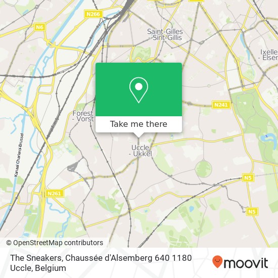 The Sneakers, Chaussée d'Alsemberg 640 1180 Uccle plan