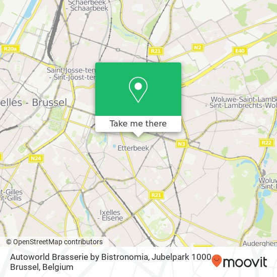Autoworld Brasserie by Bistronomia, Jubelpark 1000 Brussel map