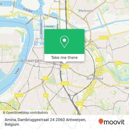Amina, Dambruggestraat 24 2060 Antwerpen map