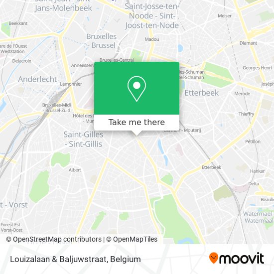 Louizalaan & Baljuwstraat map