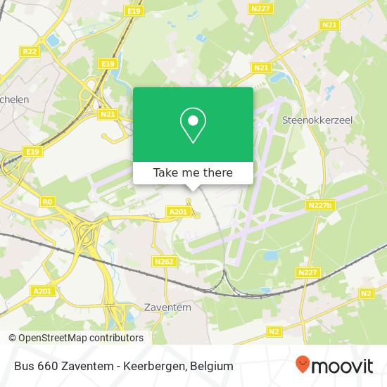 Bus 660 Zaventem - Keerbergen plan