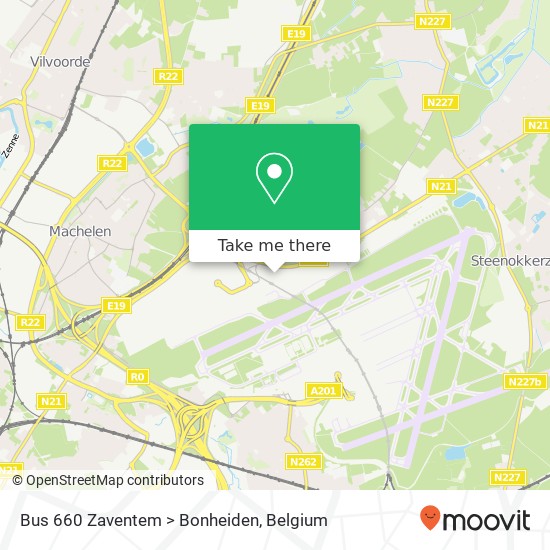 Bus 660 Zaventem > Bonheiden plan