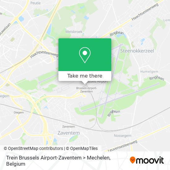 Trein Brussels Airport-Zaventem > Mechelen plan