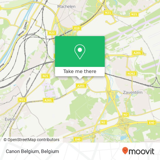 Canon Belgium map