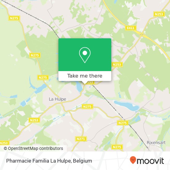 Pharmacie Familia La Hulpe plan