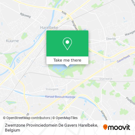 Zwemzone Provinciedomein De Gavers Harelbeke plan