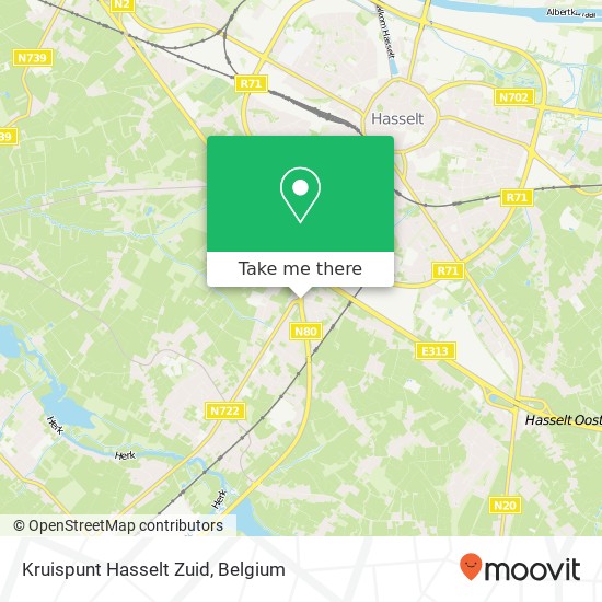 Kruispunt Hasselt Zuid map