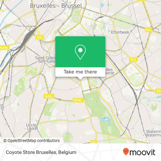 Coyote Store Bruxelles map