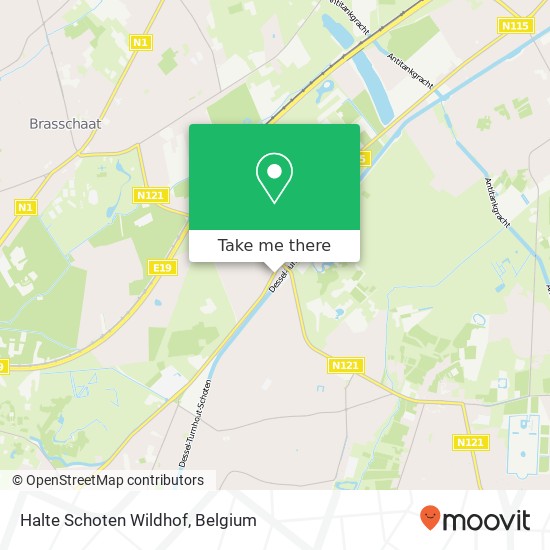 Halte Schoten Wildhof map