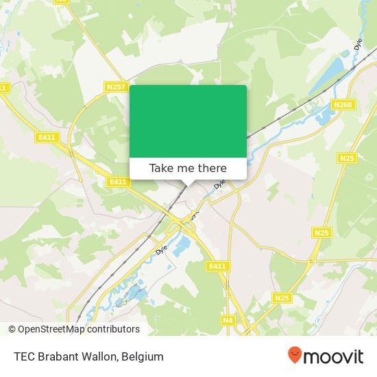 TEC Brabant Wallon map