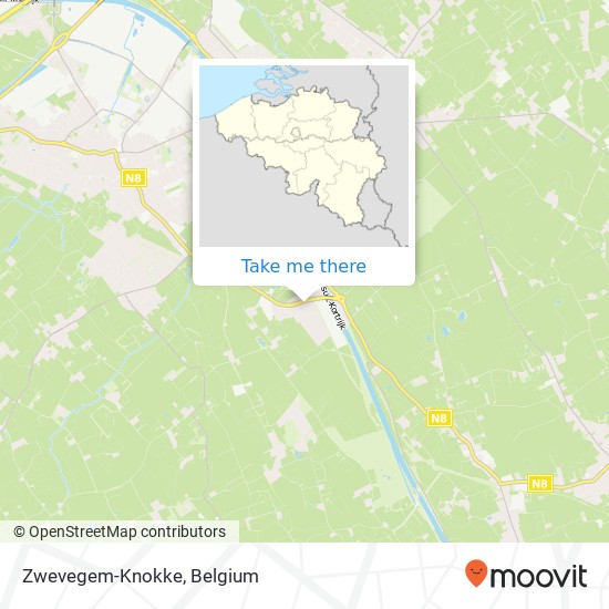 Zwevegem-Knokke map