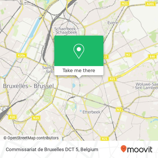 Commissariat de Bruxelles DCT 5 map