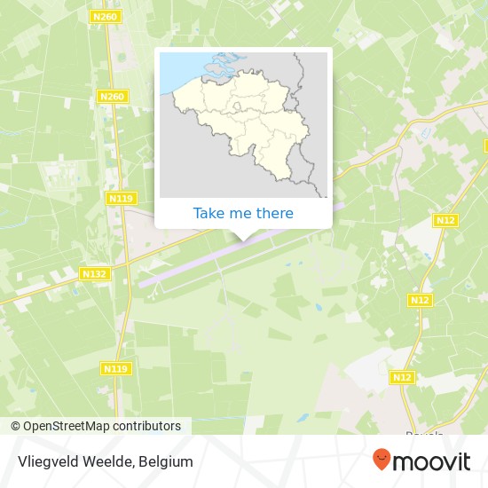 Vliegveld Weelde map