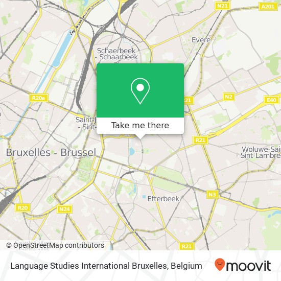 Language Studies International Bruxelles map