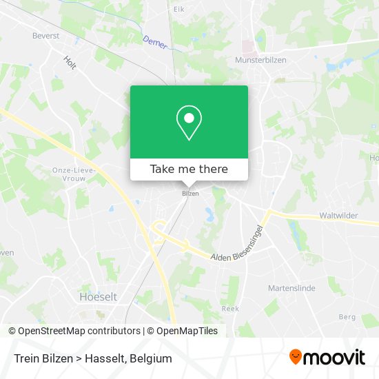 Trein Bilzen > Hasselt map