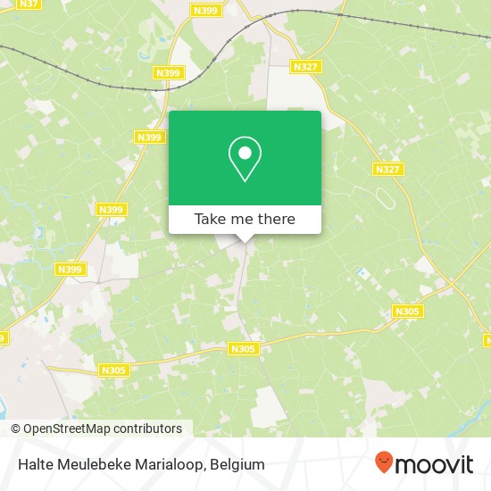 Halte Meulebeke Marialoop map