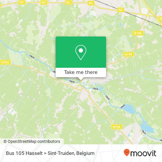 Bus 105 Hasselt > Sint-Truiden plan