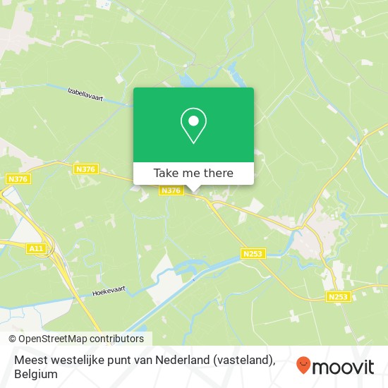 Meest westelijke punt van Nederland (vasteland) map