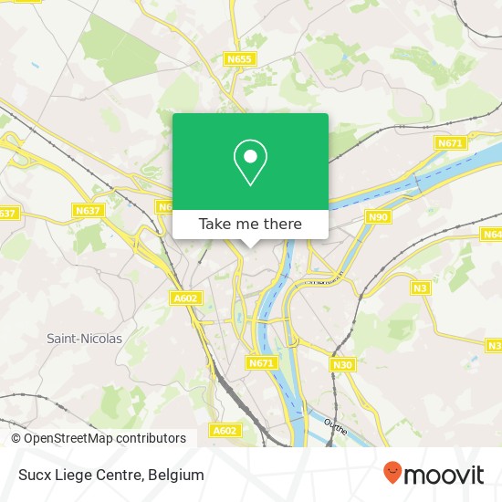 Sucx Liege Centre map