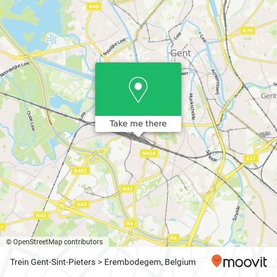 Trein Gent-Sint-Pieters > Erembodegem map