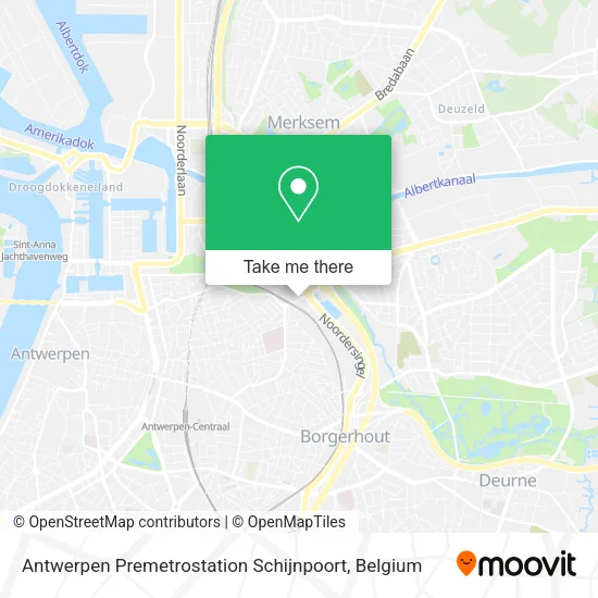 Antwerpen Premetrostation Schijnpoort map