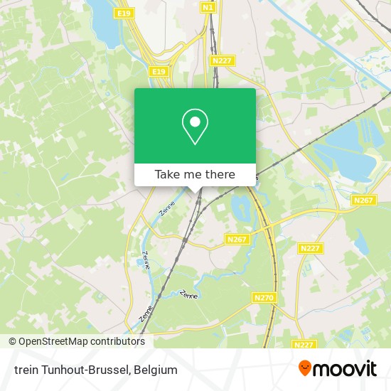 trein Tunhout-Brussel map
