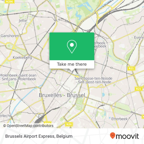 Brussels Airport Express map