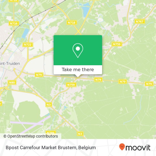 Bpost Carrefour Market Brustem map