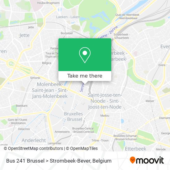 Bus 241 Brussel > Strombeek-Bever map