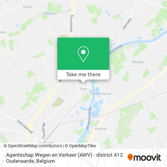 Agentschap Wegen en Verkeer (AWV) - district 412 Oudenaarde map