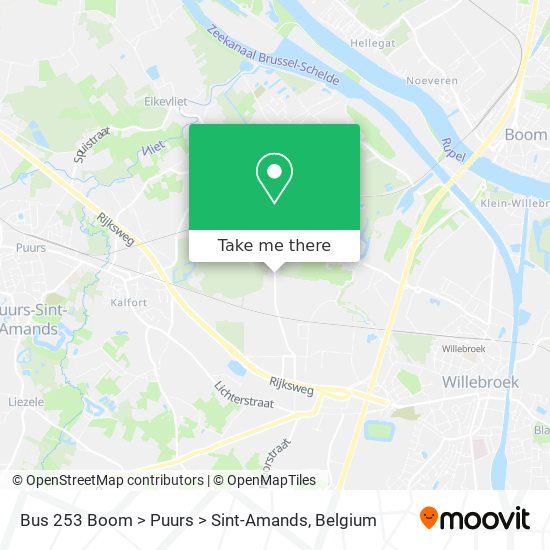Bus 253 Boom > Puurs > Sint-Amands map