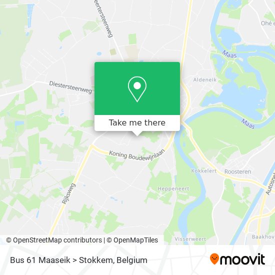 Bus 61 Maaseik > Stokkem map